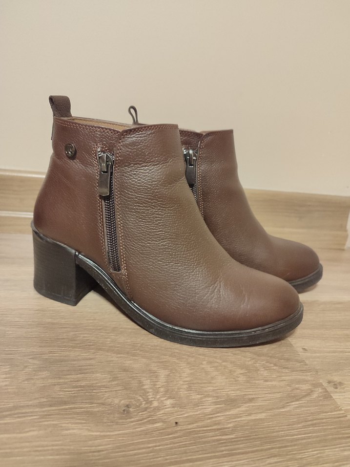 Pierre Cardin Kadın Kahverengi Deri Topuklu Bot - Görsel 3