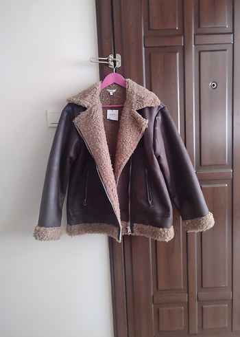 Koton Kahverengi Kürklü Deri Kadın Ceket - Görsel 4