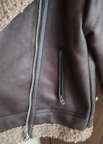 Koton Kahverengi Kürklü Deri Kadın Ceket - Görsel 5