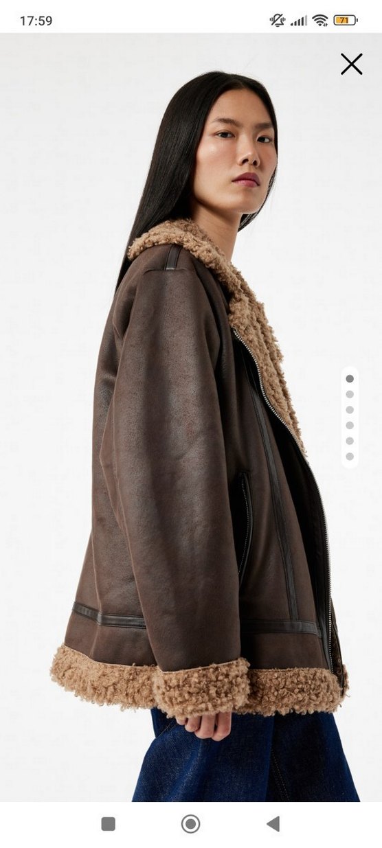 Koton Kahverengi Kürklü Deri Kadın Ceket - Görsel 2