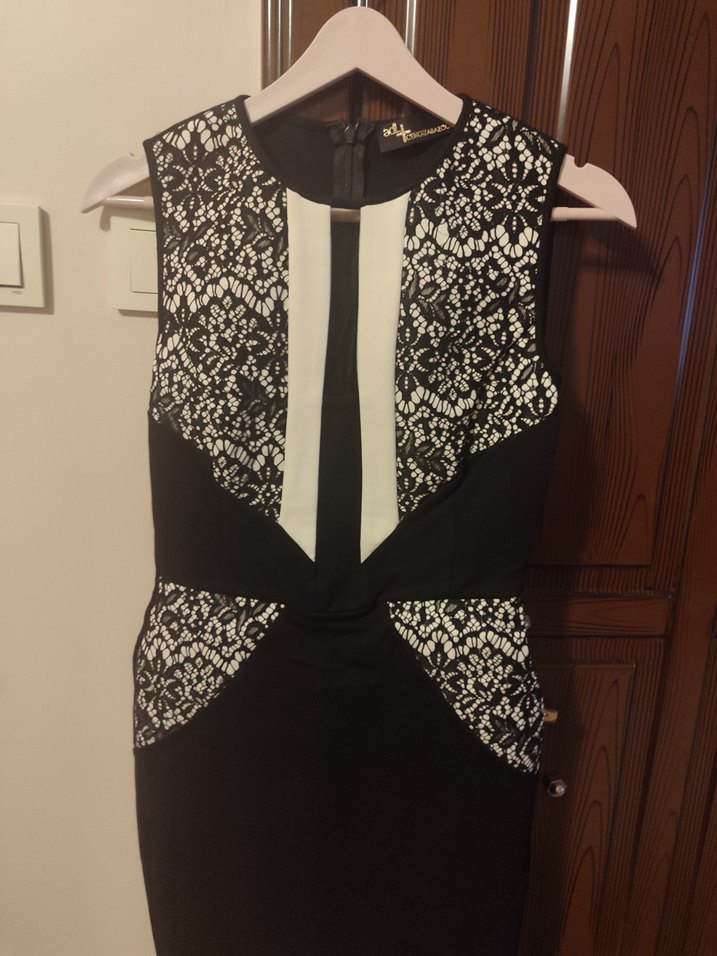 Dantel Detaylı Siyah Midi Kadın Elbise - Görsel 2