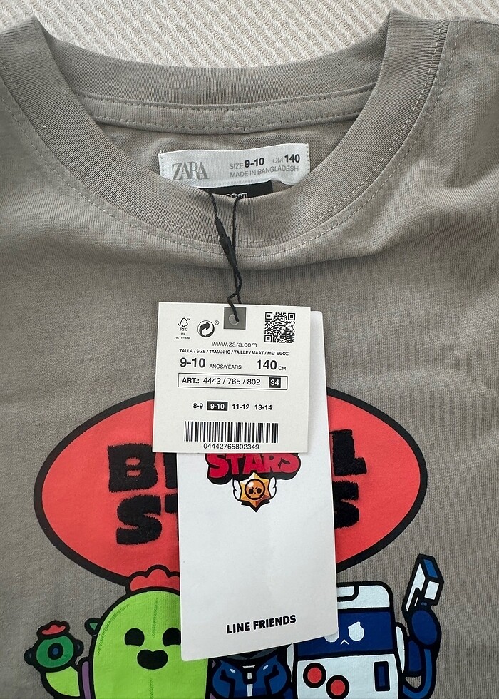 Zara browl stars tişört - Görsel 2