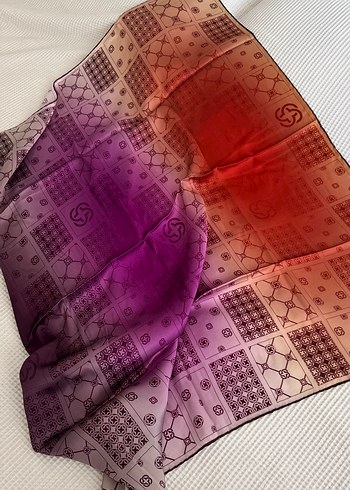 Kadın Çok Renkli İpek eşarp - Görsel 3