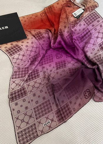 Kadın Çok Renkli İpek eşarp - Görsel 2