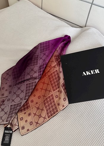 Kadın Çok Renkli İpek eşarp - Görsel 4