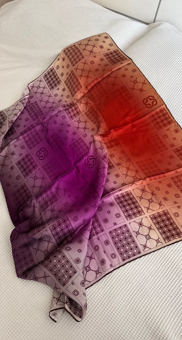 Kadın Çok Renkli İpek eşarp - Görsel 3