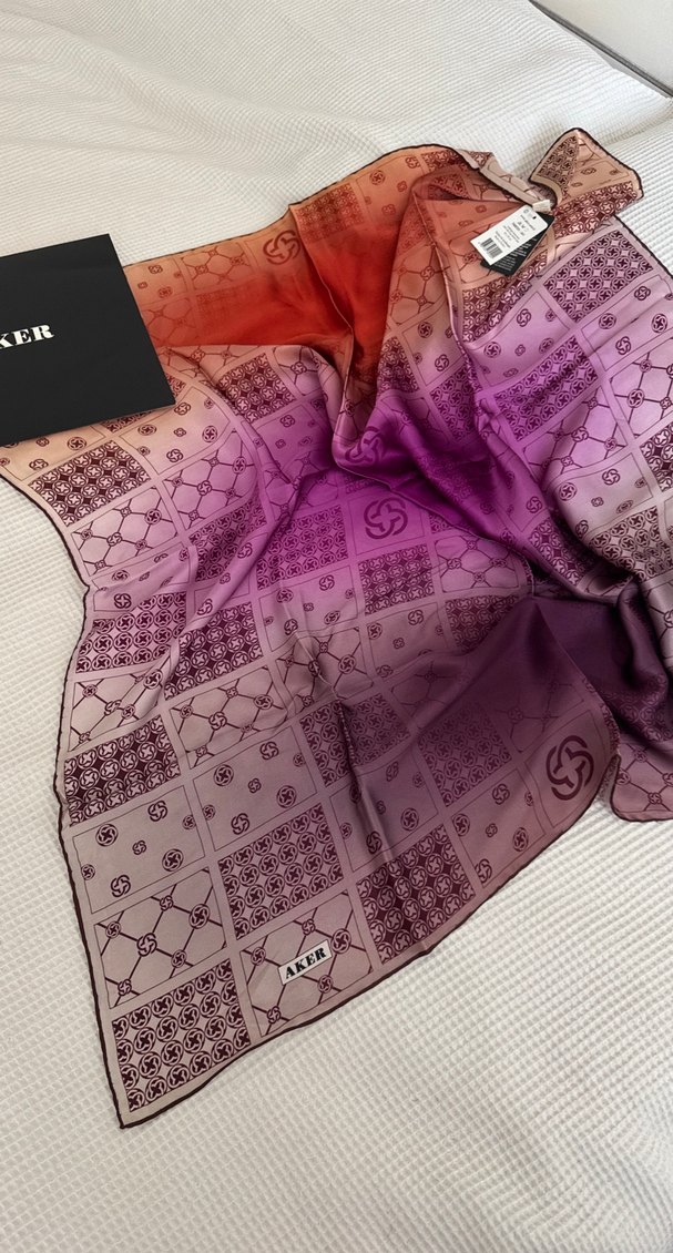 Kadın Çok Renkli İpek eşarp - Görsel 2