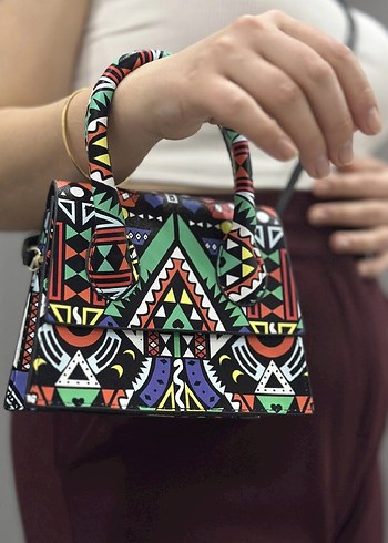 Boncuk İşlemeli Çok Renkli Bohem Kadın Çanta - Görsel 2