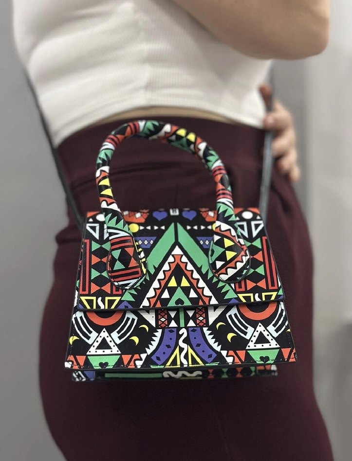 Boncuk İşlemeli Çok Renkli Bohem Kadın Çanta - Görsel 3