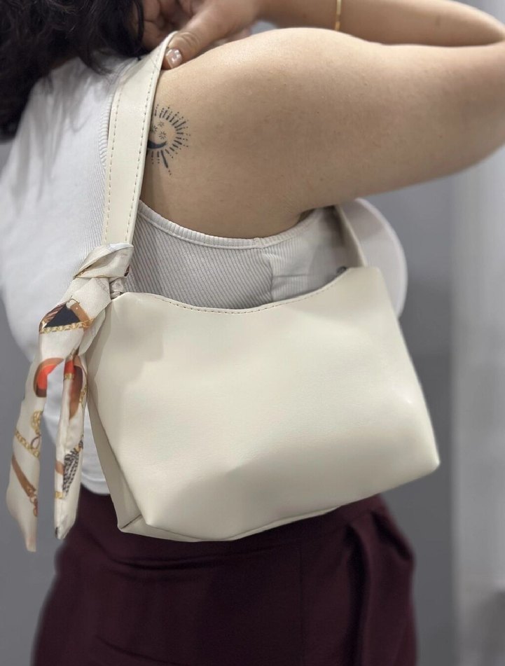 Beyaz Kadın Günlük Omuz Çantası - Görsel 2