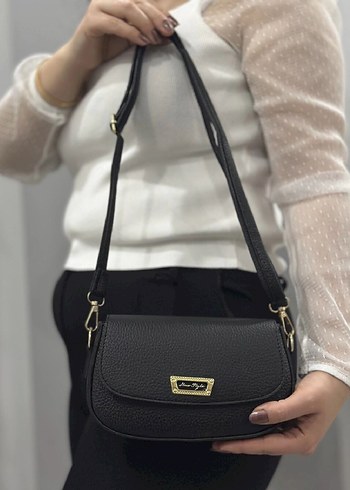 Siyah Deri Kadın Omuz Çantası - Görsel 2