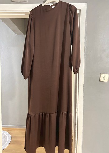 Kahverengi Uzun Salaş Kadın Elbise