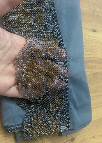 Boncuk İşlemeli Bohem Gri Kadın Şal - Görsel 2