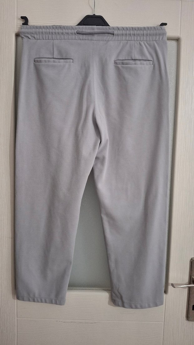 Gri Erkek Rahat Kesim Midi Kumaş Pantolon - Görsel 5