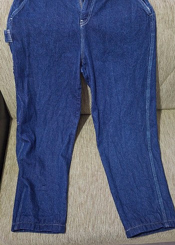 Erkek Mavi Bel Detaylı Rahat Kesim Kot Pantolon - Görsel 2