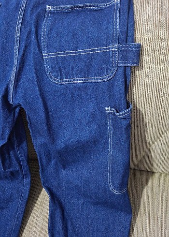 Erkek Mavi Bel Detaylı Rahat Kesim Kot Pantolon - Görsel 6