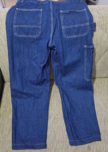 Erkek Mavi Bel Detaylı Rahat Kesim Kot Pantolon - Görsel 4