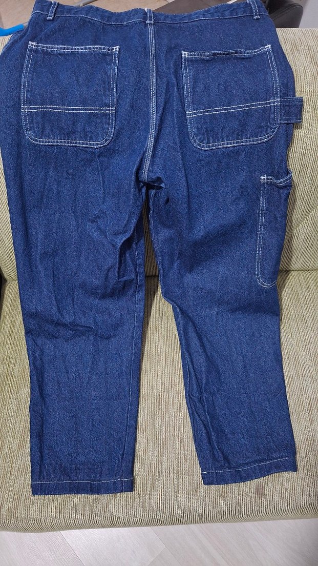 Erkek Mavi Bel Detaylı Rahat Kesim Kot Pantolon - Görsel 5