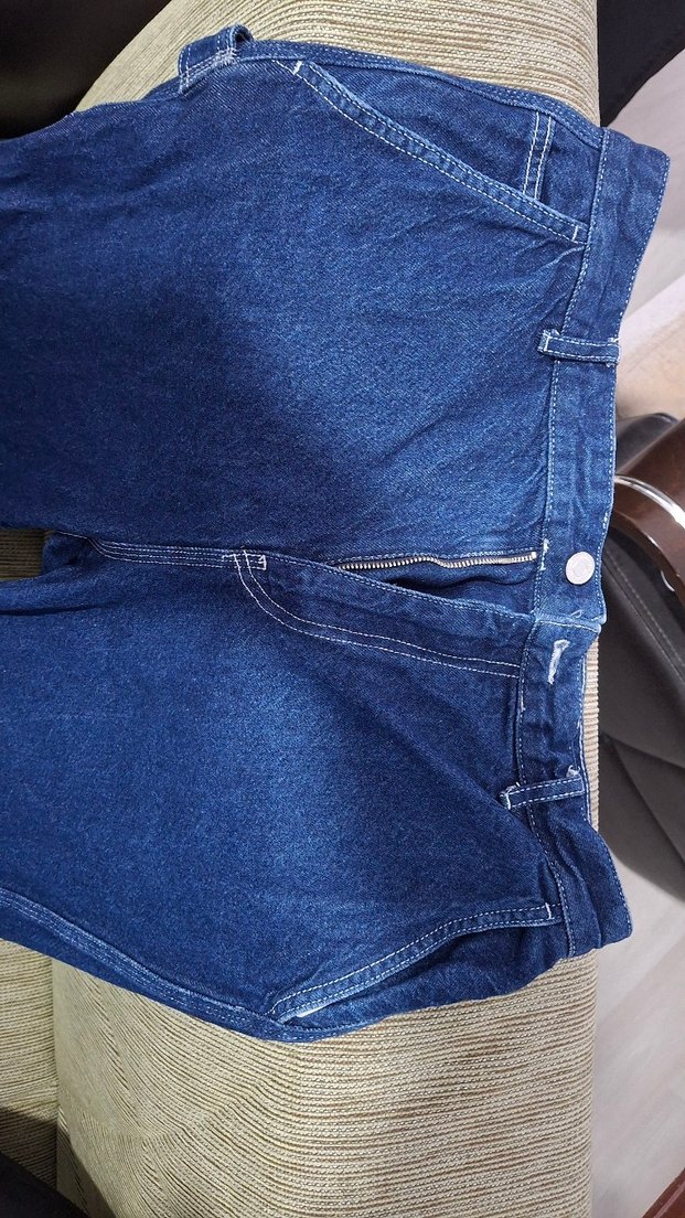 Erkek Mavi Bel Detaylı Rahat Kesim Kot Pantolon - Görsel 3