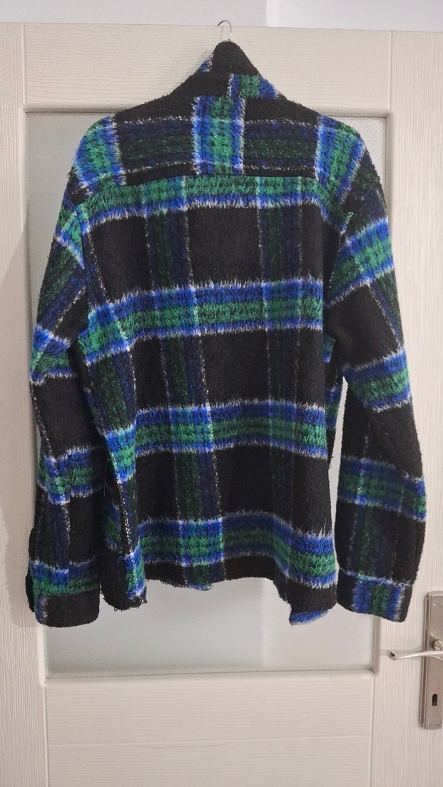 Düğmeli Yün Erkek Gömlek - Görsel 5