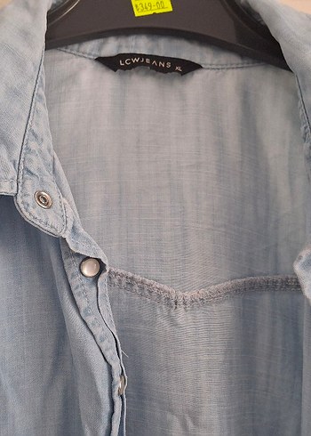 xl Beden Düğmeli Mavi Denim Gömlek