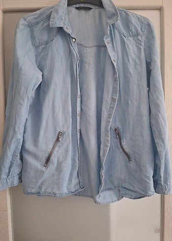 LC Waikiki Düğmeli Mavi Denim Gömlek
