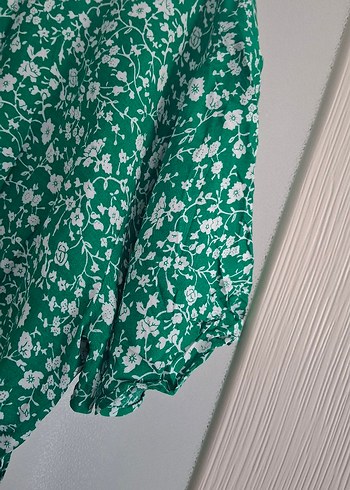 Yeşil Bohem V Yaka Uzun Elbise - Görsel 7