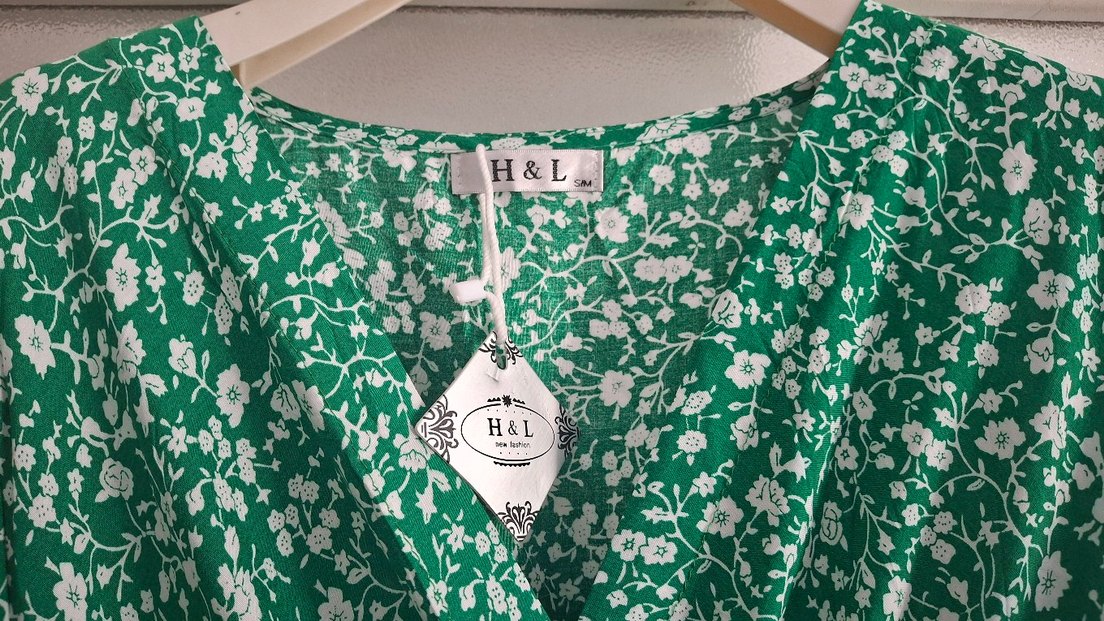 Yeşil Bohem V Yaka Uzun Elbise - Görsel 4