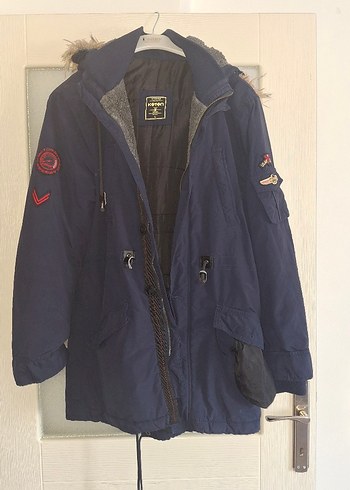 Erkek Lacivert Midi Street Wear Mont