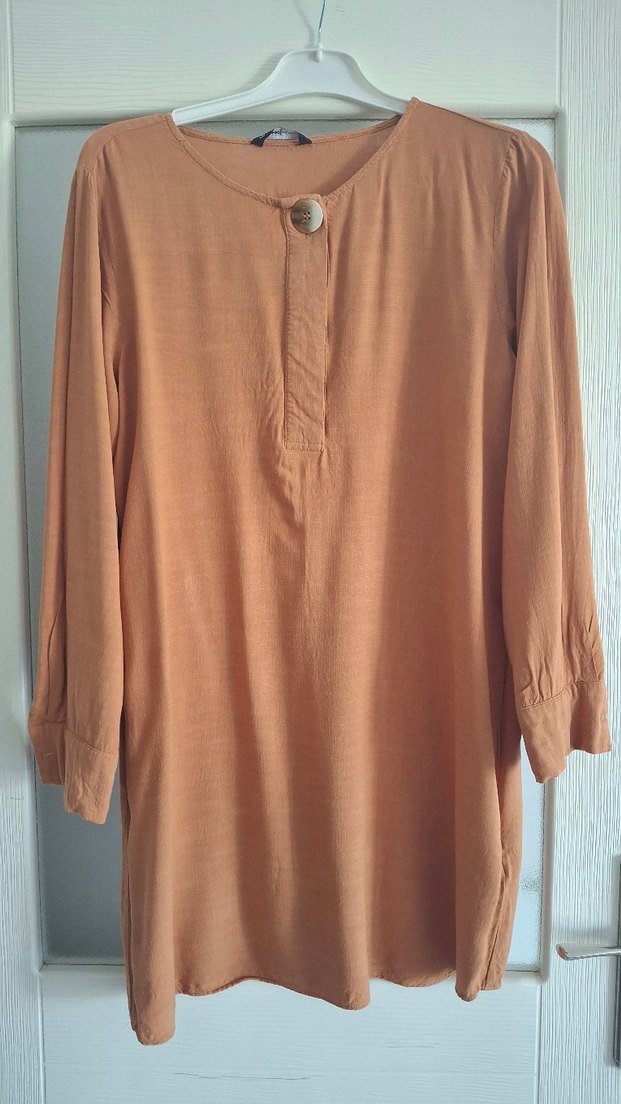 Düğmeli Bej Tunik - Görsel 2