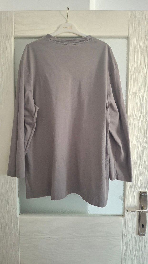 Gri Kadın Uzun Kollu Tunik - Görsel 5