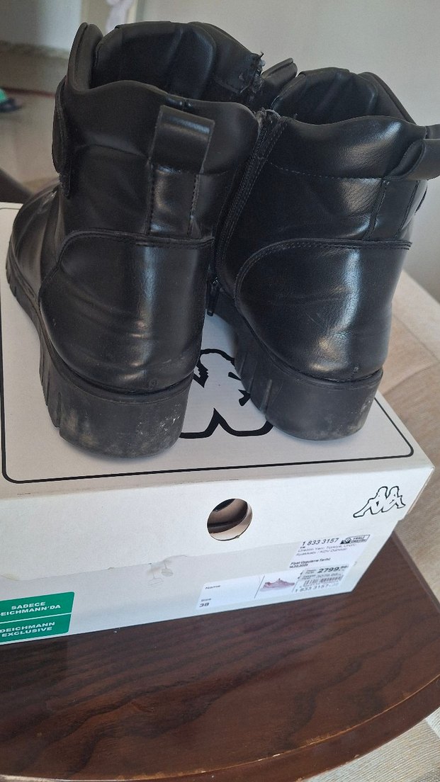 Siyah Platform Topuklu Kadın Bot - Görsel 5