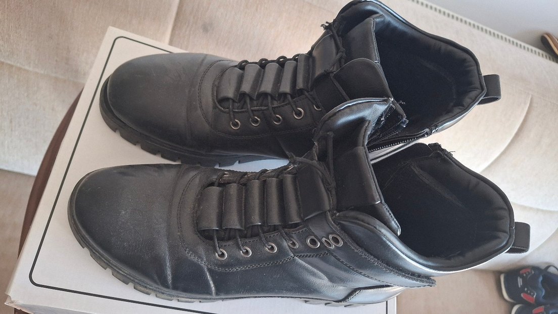 Siyah Platform Topuklu Kadın Bot - Görsel 4