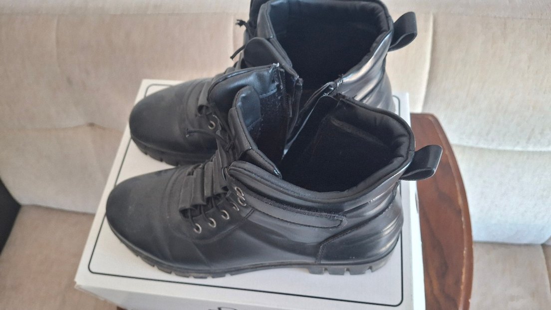 Siyah Platform Topuklu Kadın Bot - Görsel 3