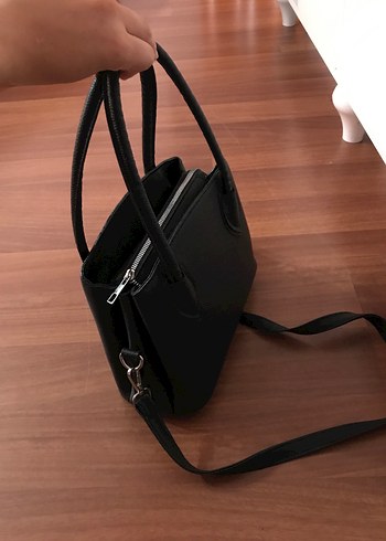 Siyah Minimalist Deri Kadın Çanta - Görsel 2