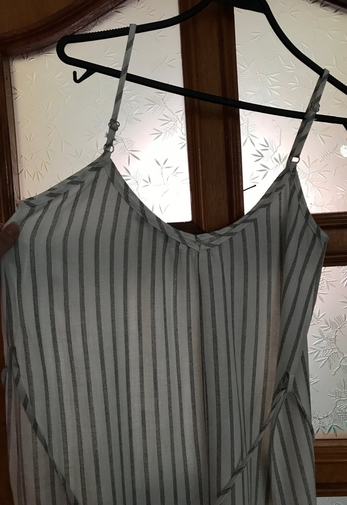 Gri Çizgili Tulum elbise - Görsel 4