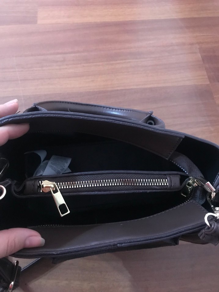 Kahverengi Deri Kadın Çanta - Görsel 5