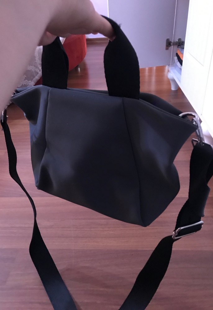 Kilitli Gri Kadın Omuz Çantası - Görsel 3