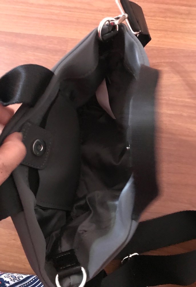 Kilitli Gri Kadın Omuz Çantası - Görsel 5