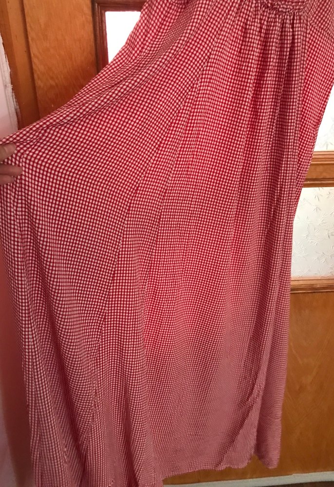 kırmızı Uzun Askılı Drapeli Elbise - Görsel 5