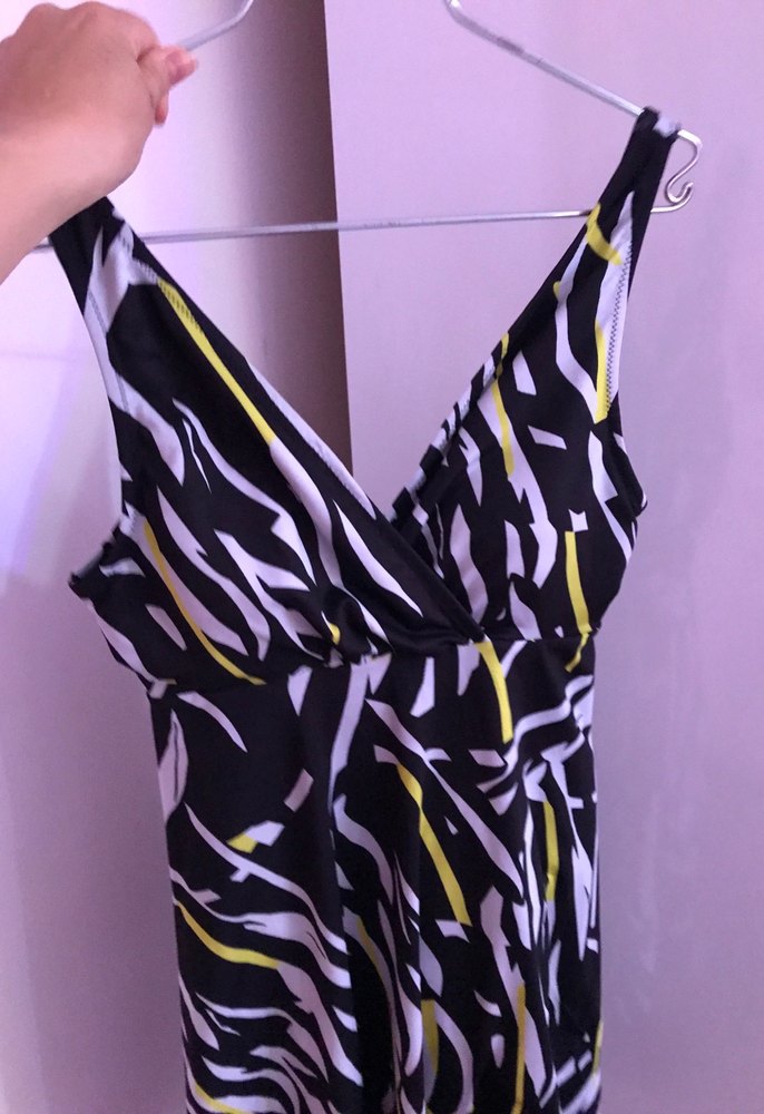 Zebra Desenli V Yakalı kısa elbise mayo - Görsel 3