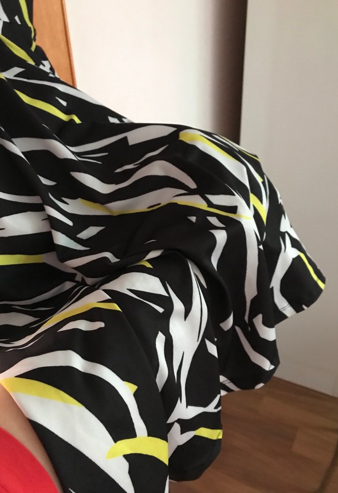 Zebra Desenli V Yakalı kısa elbise mayo - Görsel 2