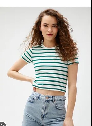 Yeşil çizgili crop