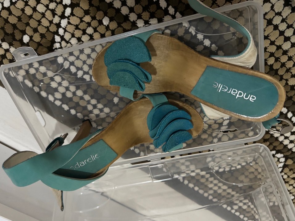 Kadın Turkuaz Süet Platform Topuklu Ayakkabı - Görsel 3