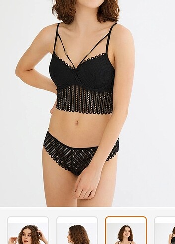 Penti Kadın Siyah desire push up bralet