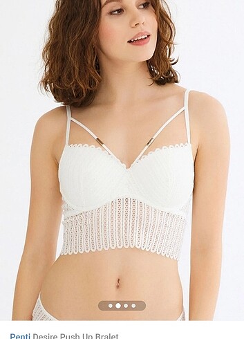 Penti Kadın Beyaz Desire Push up bralet