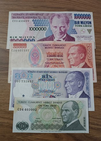Türkiye Cumhuriyeti Eski Türk Lirası Banknot Seti