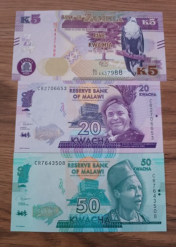 Malavi ve Zambiya Banknot Seti