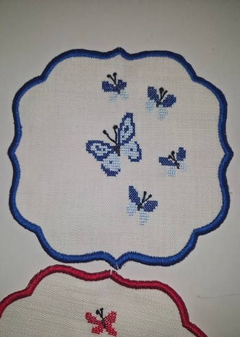 Nakışlı Vintage Kelebekli Peçeteler - Görsel 5