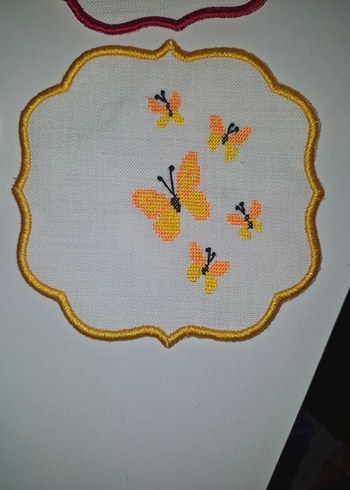 Nakışlı Vintage Kelebekli Peçeteler - Görsel 3